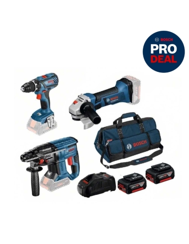 SET DE 3 OUTILS 18V GSR + GBH + GWS - BOSCH